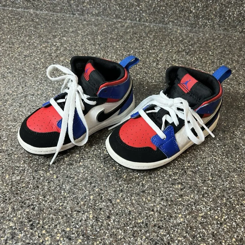 Nike Jordan Little Kids Toddler Size 8C Multicolor Leather Sneaker High Top Shoe
